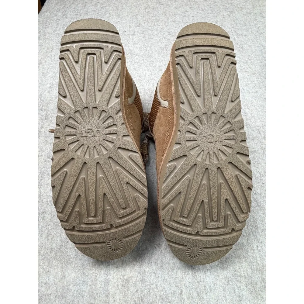 UGG Lowmel Sneaker Men Size 10 Chestnut Tan Suede Shearling Lined 1144032
